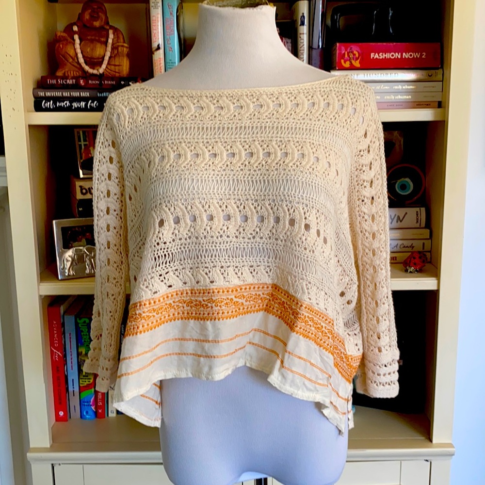 Free People Open Knit Sweater size Small